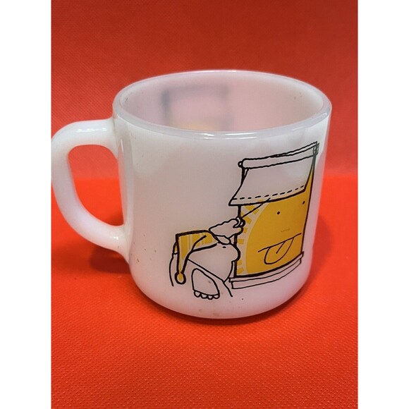 Ziggy Cartoon Sunrise Milk Glass Coffee Mug 1972 Federal Glass Tom Wilson - Picture 4 of 6